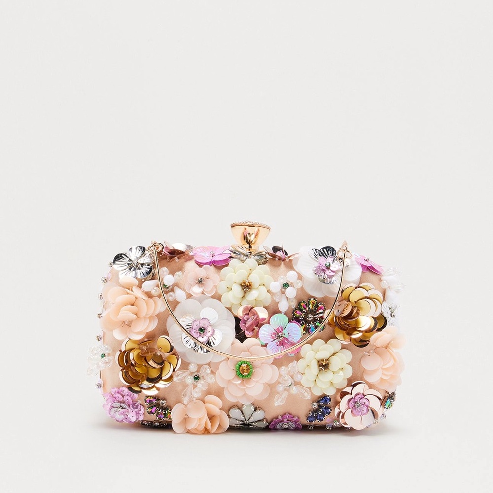 New Fashion Nova Floral Embellished Clutch